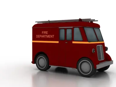 Marmon-Herrington Delivery-Van 1946 Fire Low-poly 3D model