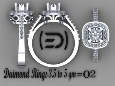 Diamond Rings 50 3D print model