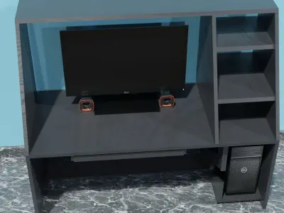 Computer Table Free 3D model