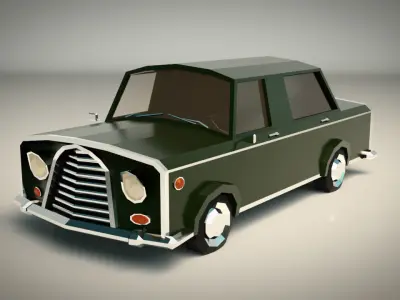 Low Poly Sedan Car 01 Low-poly 3D model