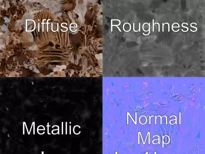 Root-Entanglement Creature with Insectoid Eyes Low-poly 3D model