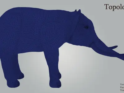 African Elephant Low-poly 3D model