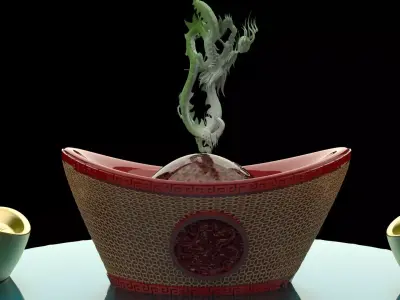 chinese gold ingot  3D model