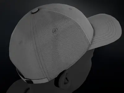 Gray Basketball Hat Low-poly 3D model