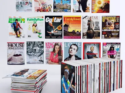 magazines collection 80 piece 3D model