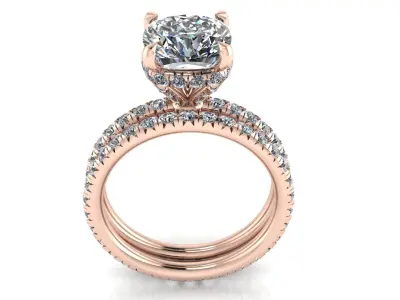Pav Set Woman Wedding Ring 3D print model purchase