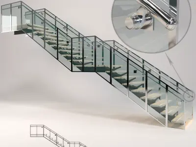 modern stair 03 3D model