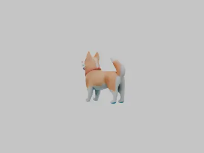 Cute dog  Low-poly 3D model