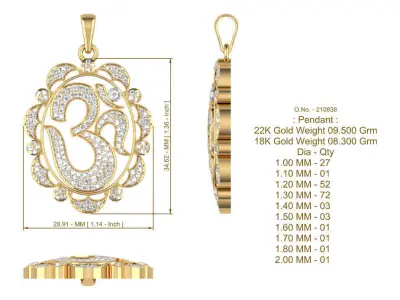 Om Pendant 3D print model