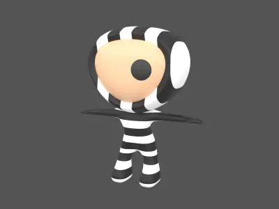 Rato Character 004 Prisoner Low-poly 3D model