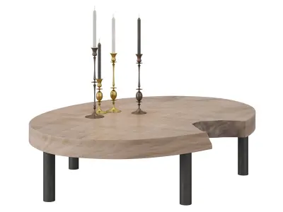 Bddw Weathered Coffee Tables with decor 3D model