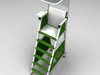 Umpire tennis judge chair low poly Low-poly 3D model