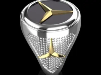 Benz ring Silver Gold  Print 3D print model