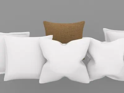 Pillows Set of Low-poly 3D model