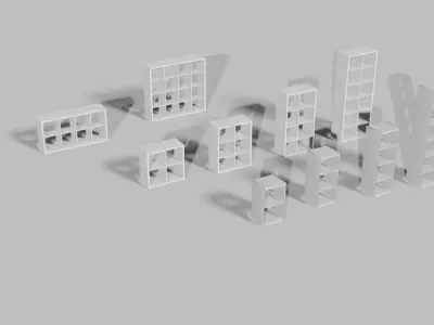 Ikea shelves set Free low-poly 3D model