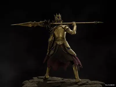 Dark fantasy Executioner - Executioner Prison guard - Game-ready Low-poly 3D model