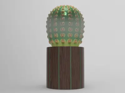 Cactus Table Lamp Low-poly 3D model