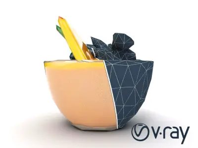 Tropical Smoothie Bowl 3D model pack Low-poly 3D model