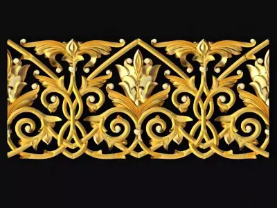 Central decor ornament for furniture 3D model 793