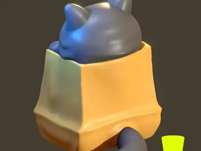 Cat in A bag Free 3D print model