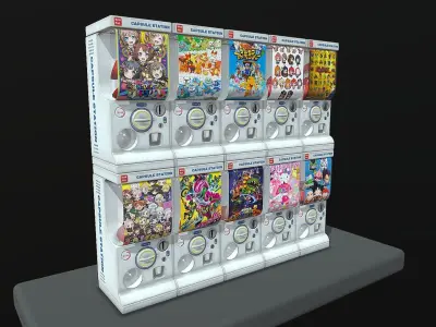 Gacha Capsule Machine Low-poly 3D model