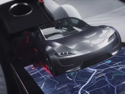 Tesla Roadster 2 Electric Supercar Low-poly 3D model