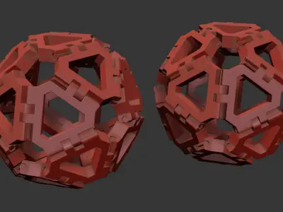 Geometric sculpture Icosahedron 3D model