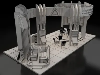 Booth Exhibition Stand a306 3D model