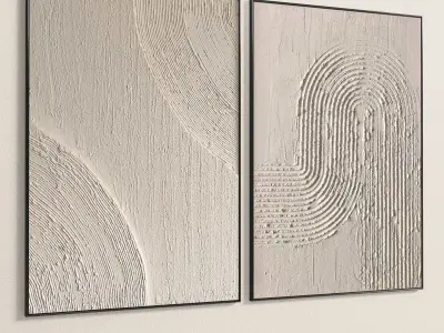 Plaster Two Photo Frame 199 Low-poly 3D model