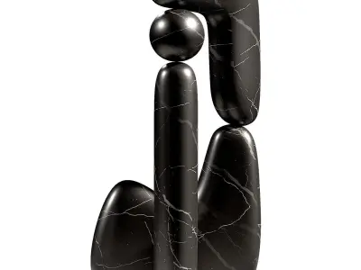 Modern abstract sculpture 2 material options 3D model