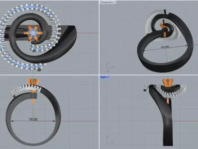 woman ring  3D print model purchase