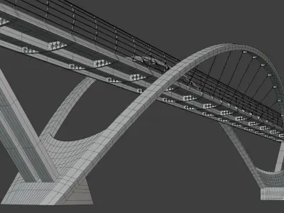 Pedestrian bridge PBR III 3D model