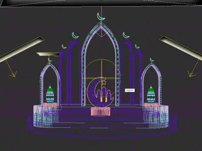 Islamic Ramadan EID Decoration  fine-tuned STUDIO LIGHT SETUP   3D model