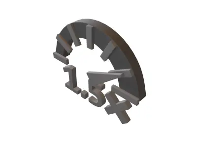 Speed 1 point 5 Symbol v1 002 Low-poly 3D model