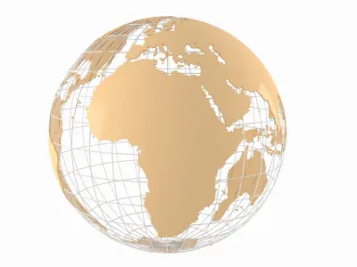 Globe News Skeleton Burlywood color 3D model