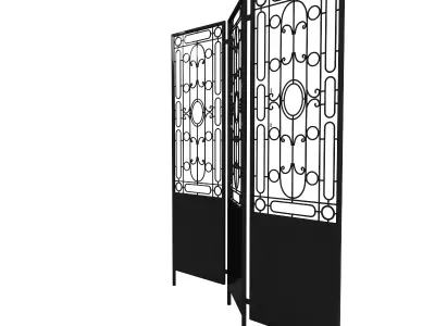 furniture 10 Three panel Metal Screen 3D model