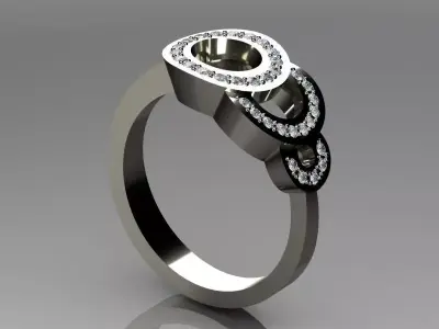 Rings diamond engagement ring 3D print model