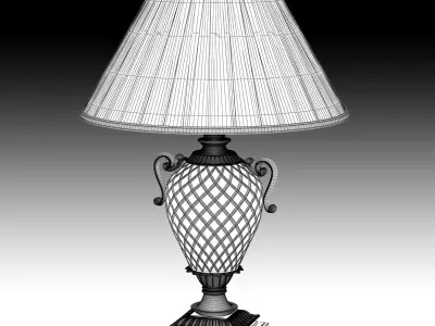 Griffiths and Griffiths 74111 antique brass crystal table lamp 3D model