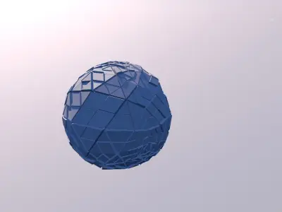 Sci Fi Object No 21 - Pyramid Sphere Torus 2019 Low Poly 3D model