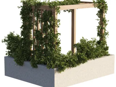 OutDoor plants - 3  Pergola plants set 3D model