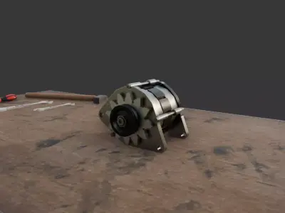 Car Alternator Low Poly PBR Game Ready 3D Model Low-poly 3D model