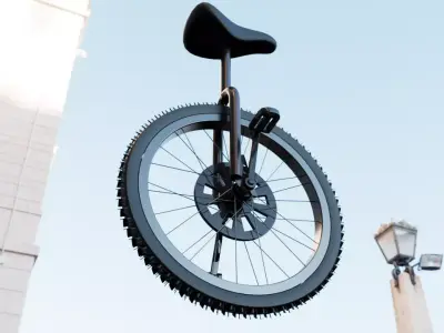 Single wheel car Free 3D model