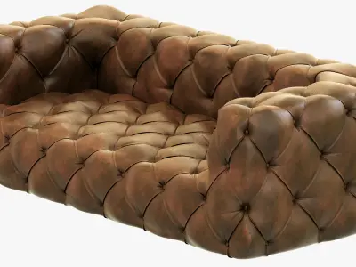 Restoration Hardware Soho Tufted Leather Sofa 3D model