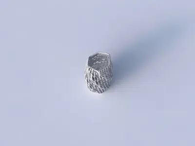 Vase twisted arc hexagon with lattice tiles  3D print model