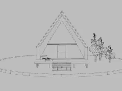 Low-Poly Forest house Low-poly 3D model
