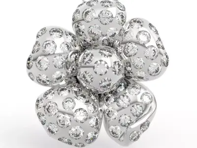 Luxury 3D Floral Cluster Pendant 3D print model