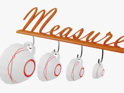 Kitchen Measuring Cups Low-poly 3D model