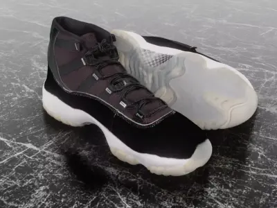 NIKE AIR JORDAN 11 RETRO JUBILEE 3D SHOES Low-poly 3D model