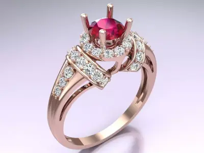 Diamond Ring - Womens Rings - N815019 3D print model