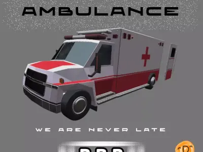 The ambulance is never late Low-poly 3D model